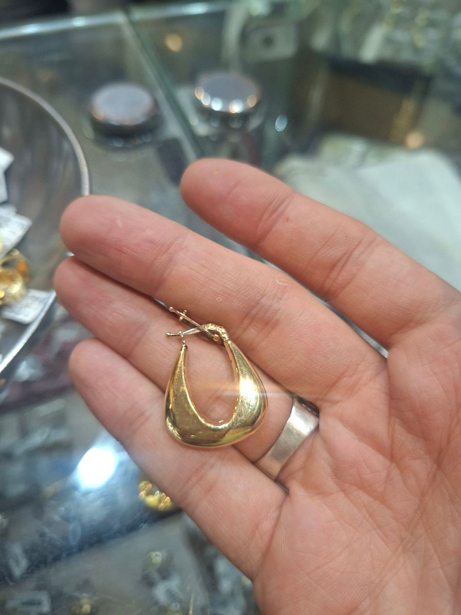 حلق مكرونه — كينج جولد — عيار 18 — 2.74 جم